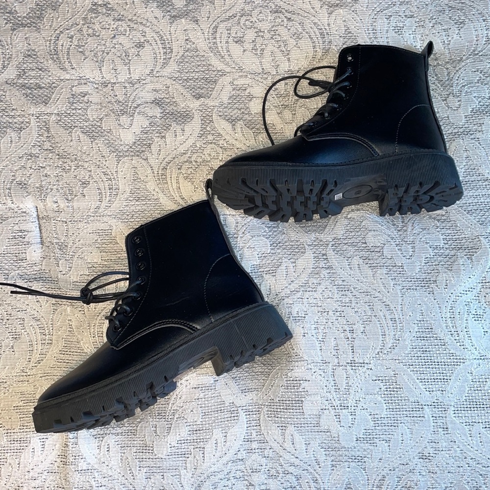 Women’s black combat boots